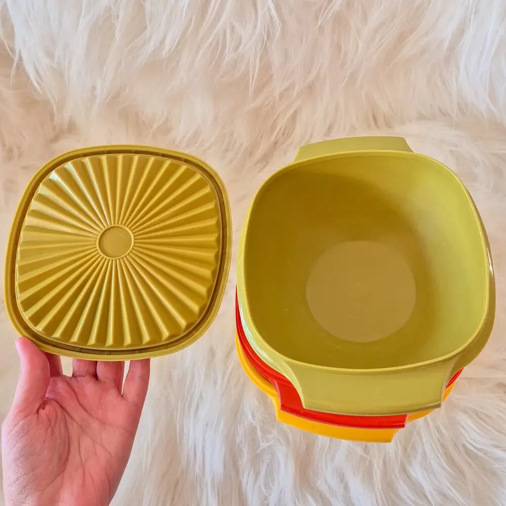 Vintage 1970s Tupperware Servalier Nesting Bowl Set 836 838 840